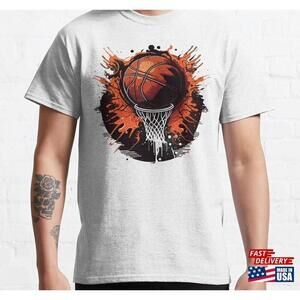 Burst Of Color In Basketball Illustration Classic Tshirt Unisex